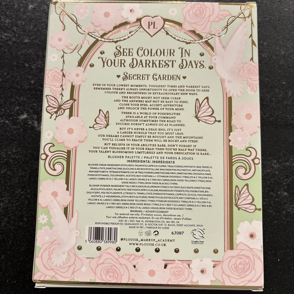 P.Louise See Colour In Your Darkest Days Blusher Palette Secret Garden cream - Picture 2 of 3